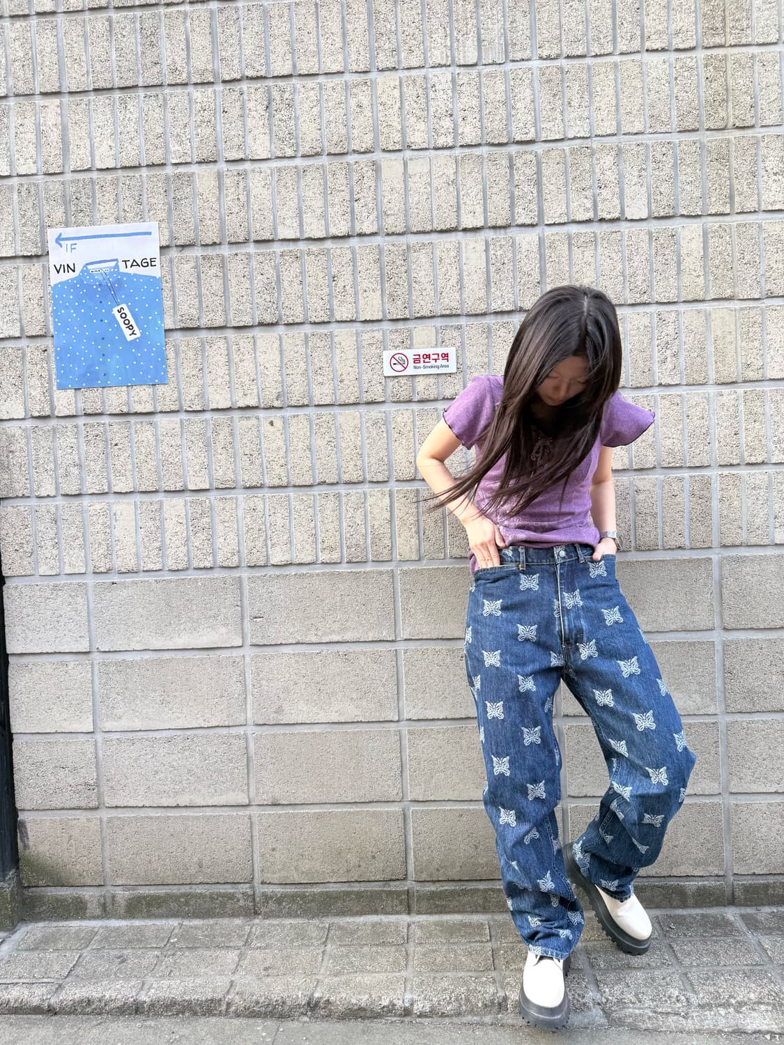 니들스 빠삐용 패턴 워크웨어 실루엣 데님팬츠 상품이미지6