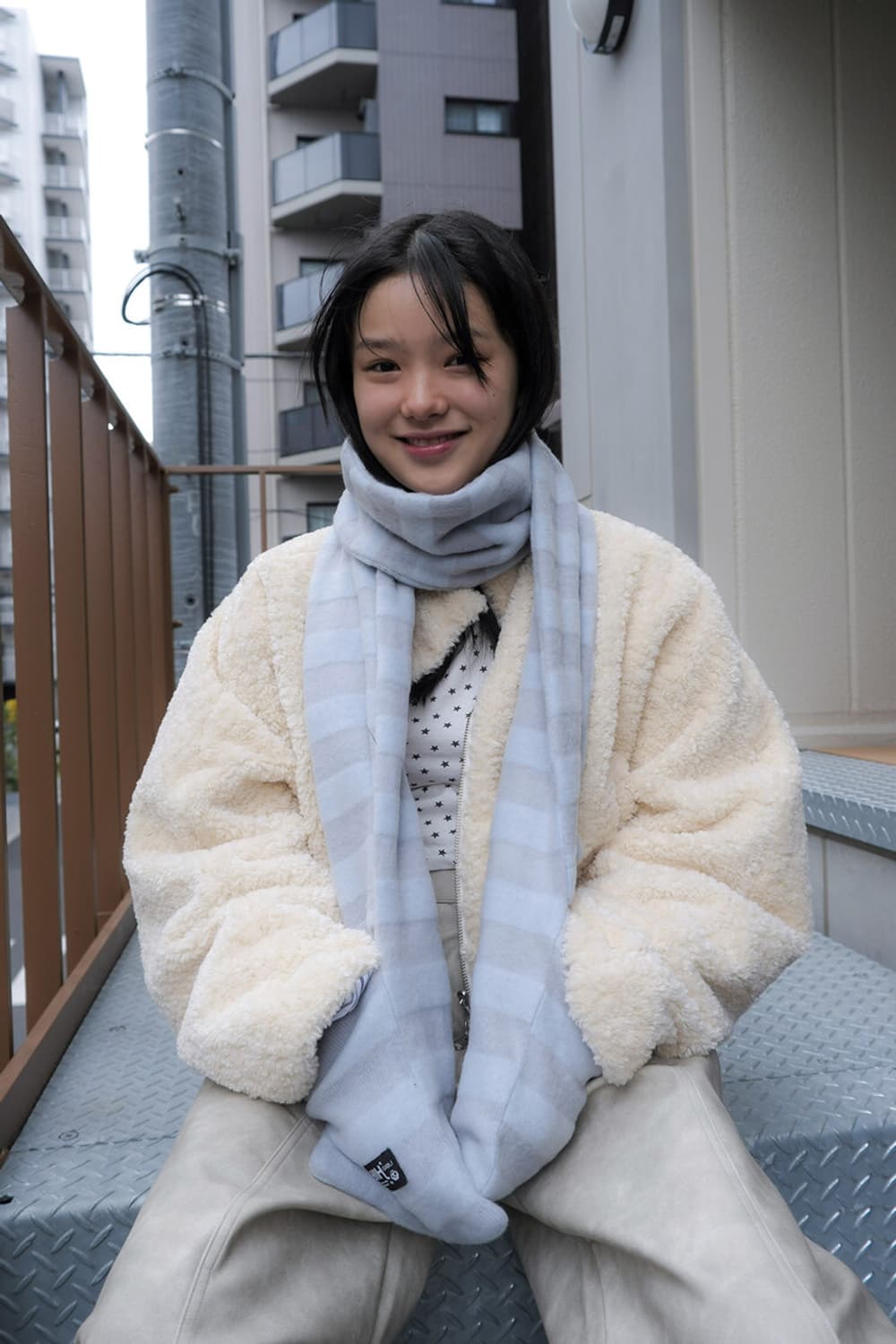 인앤양인하모니 브러쉬드 머플러 블루 상품이미지1