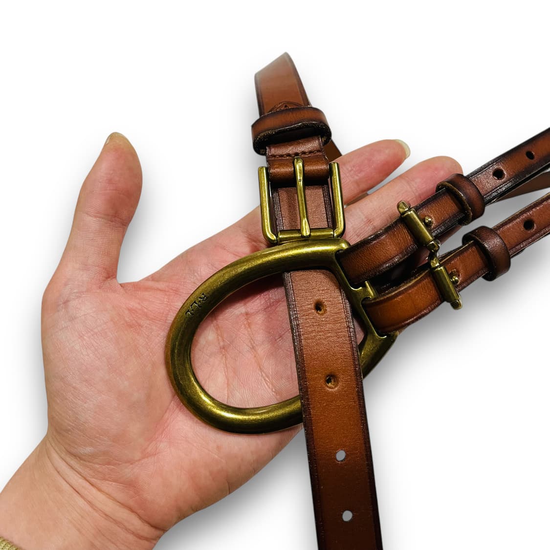 폴로 랄프로렌 트라이 더블 스트랩 O링 레더 벨트 상품이미지3