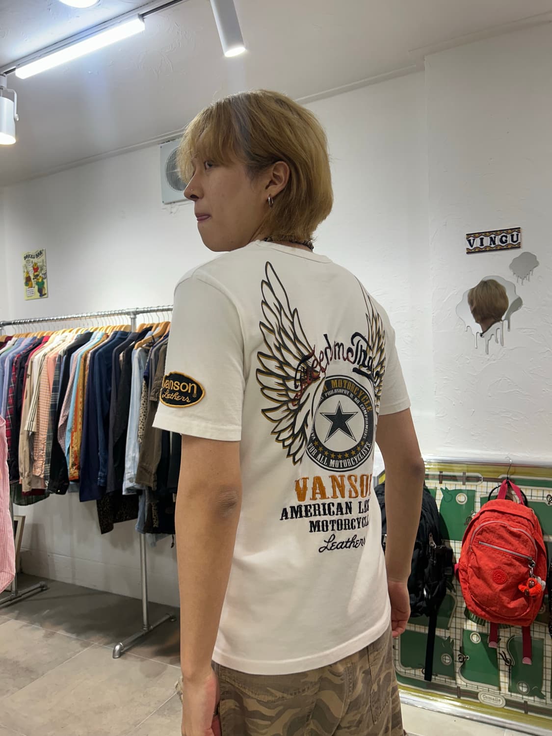 Vanson 밴슨 로고 패치 반팔 티셔츠 상품이미지3