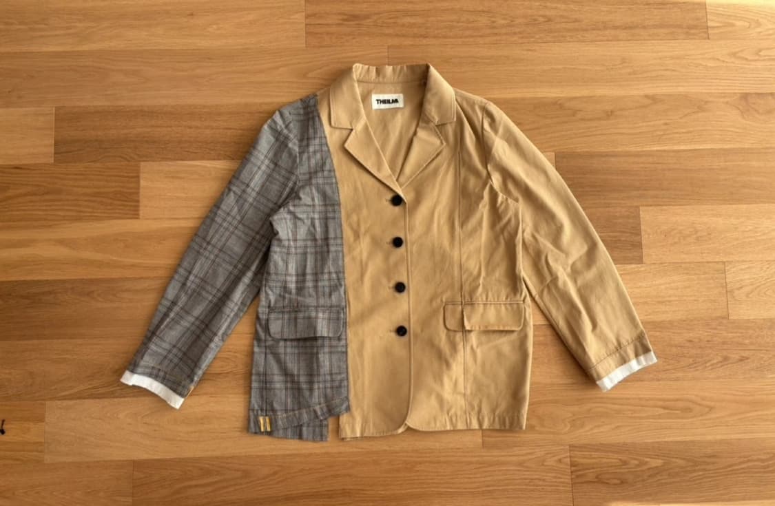 THEILMA 더일마 비대칭 배색 자켓 상품이미지1