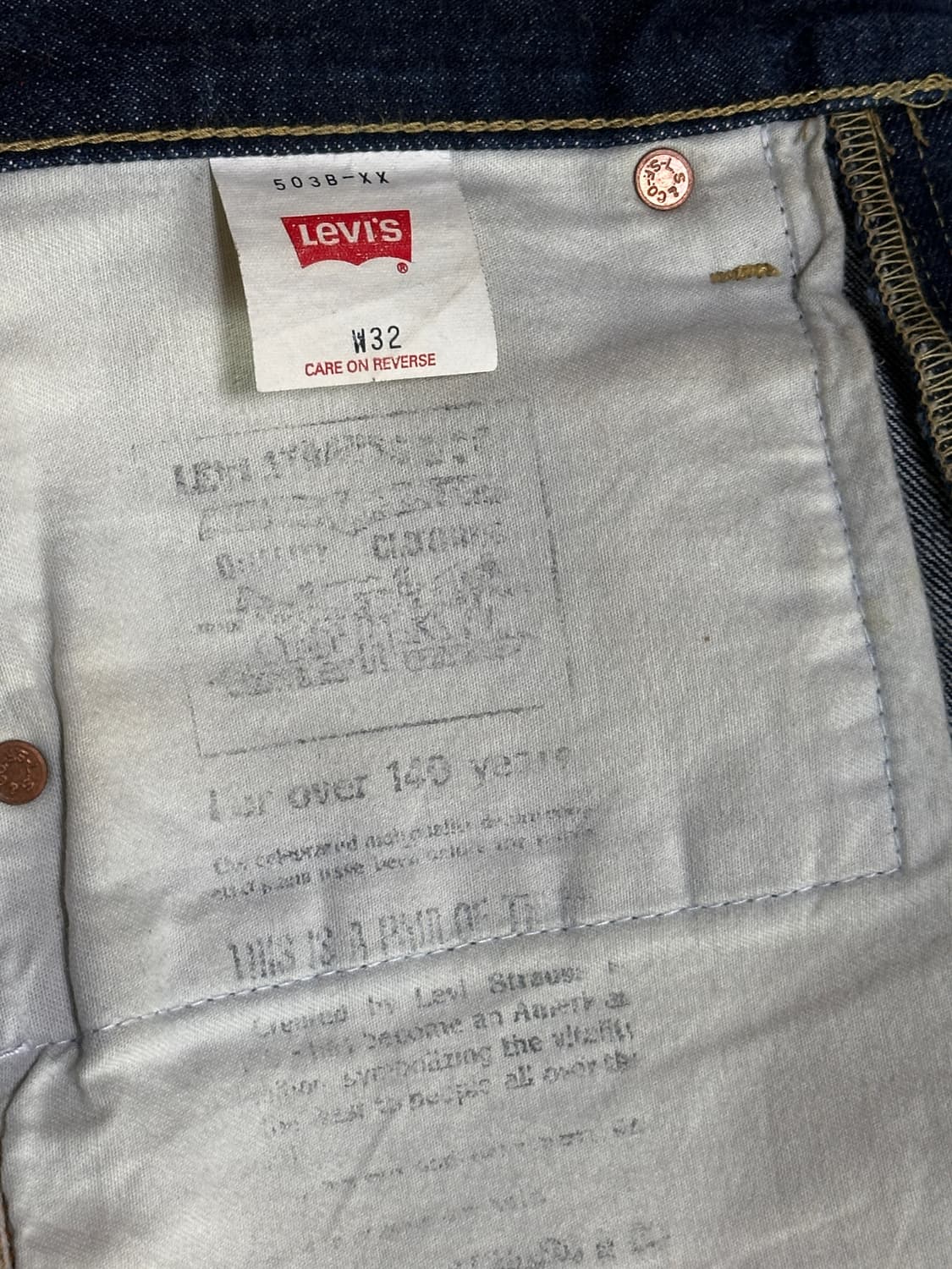 (99년작/민트급)리바이스 재팬 503B-XX 셀비지 빅E 상품이미지4