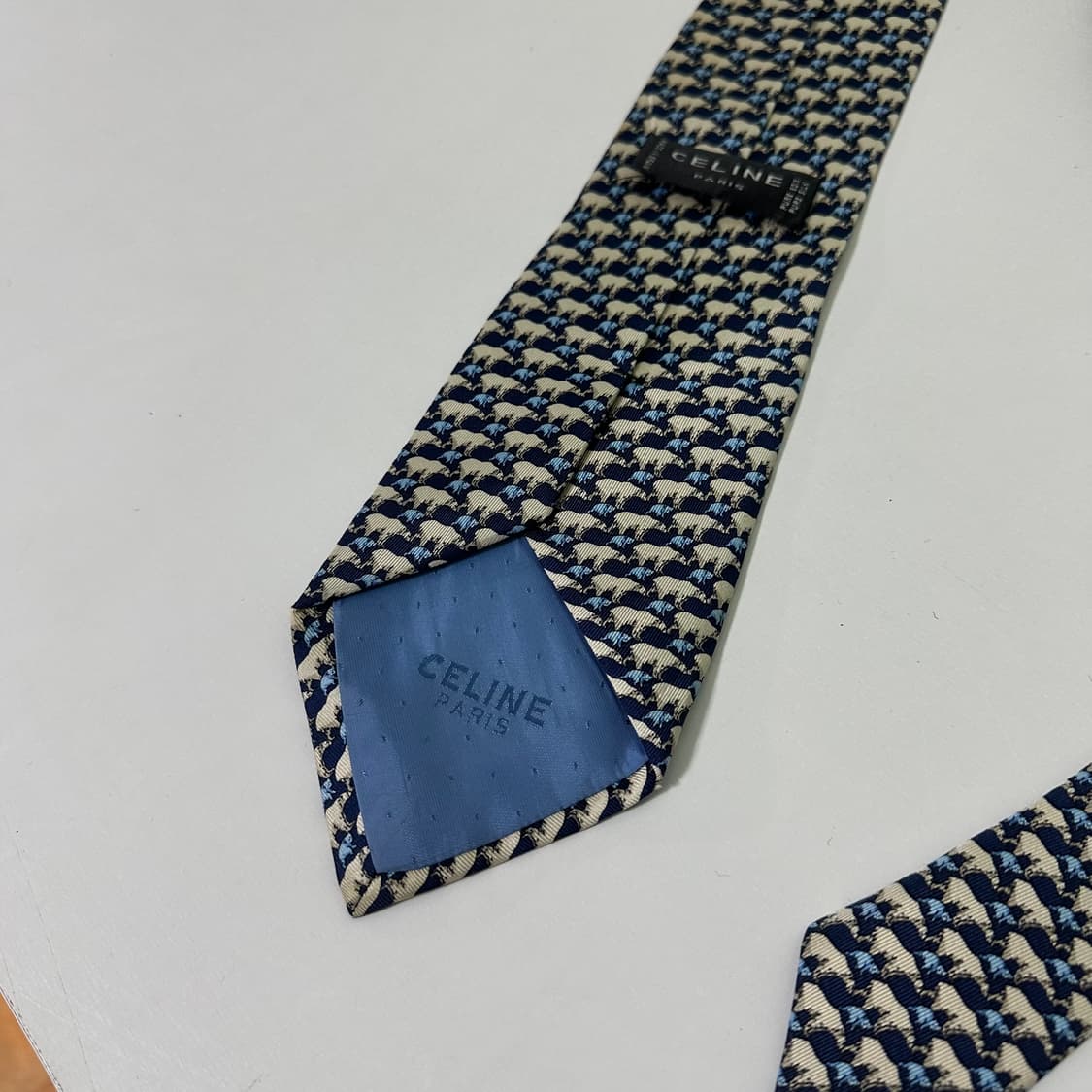 OS 셀린느 북극곰프린팅 실크100% 넥타이 상품이미지5