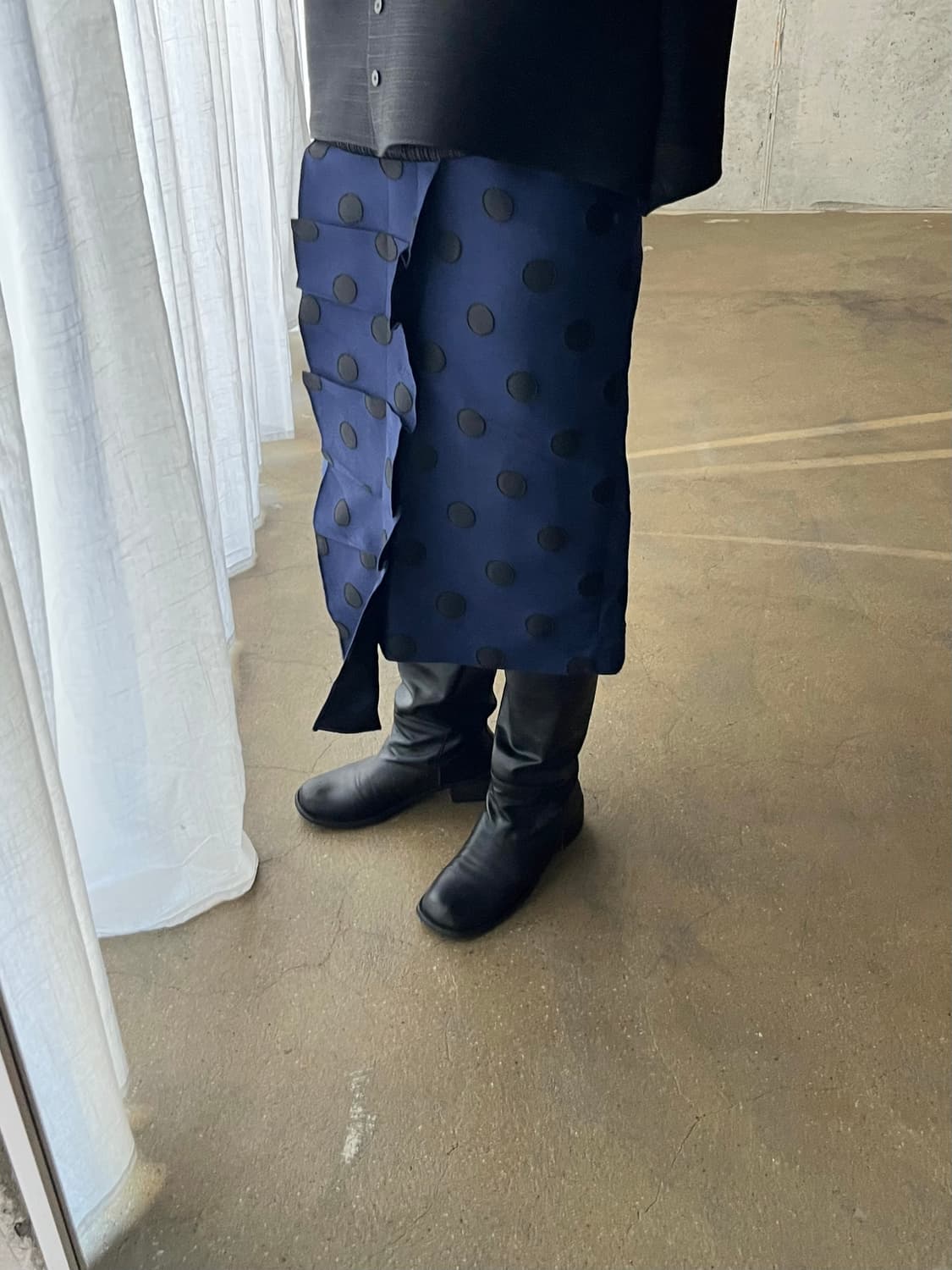 도트 러플 스커트 블루 상품이미지6