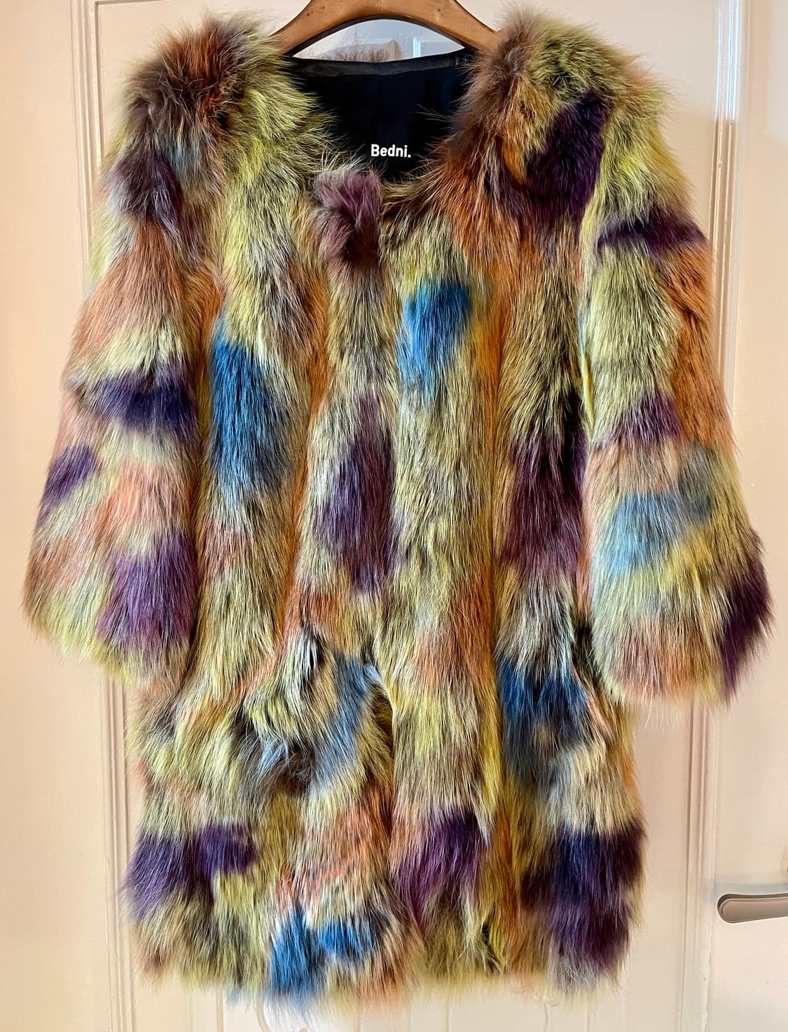 베드니(Bedni) 리얼 폭스 퍼 100% 멀티컬러 코트 상품이미지1