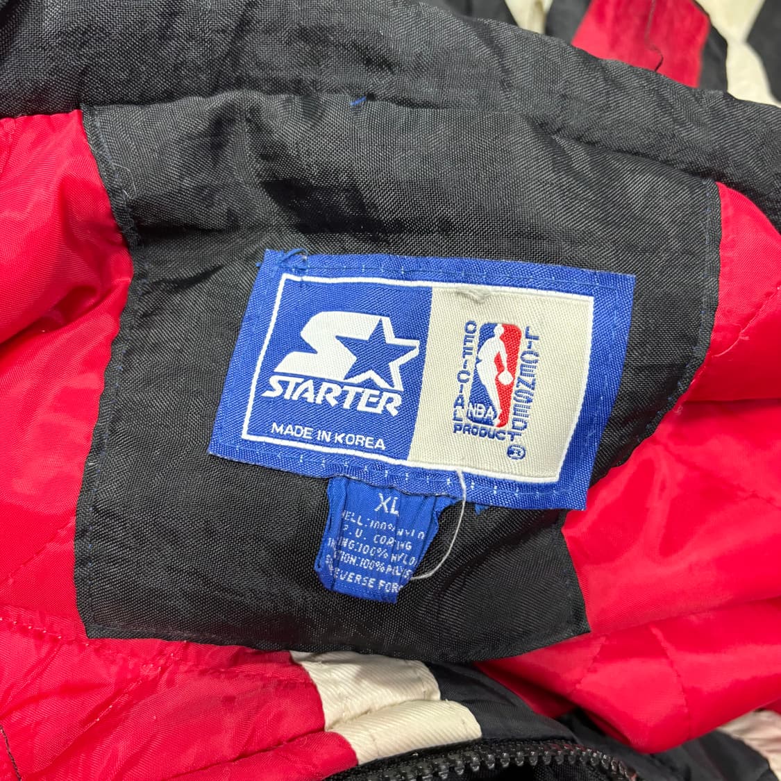 XL 스타터 시카고불스 NBA 블랙 우븐 바시티자켓 상품이미지5