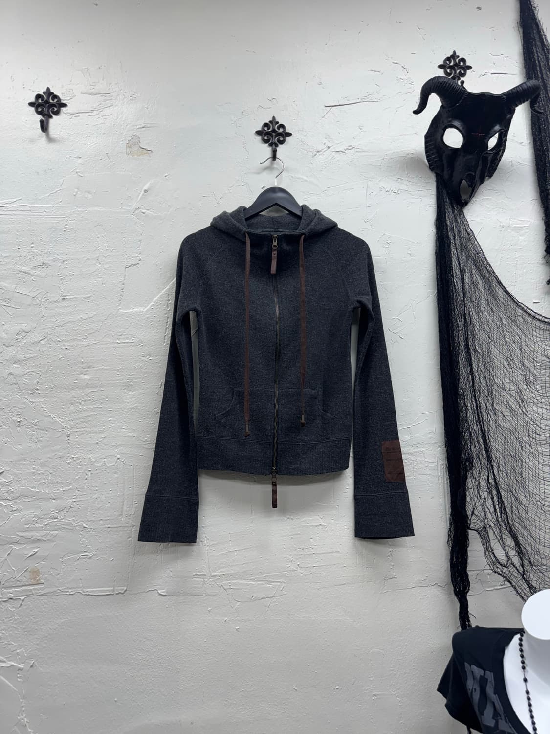 Goa 00s y2k angora wool hood set up 상품이미지2
