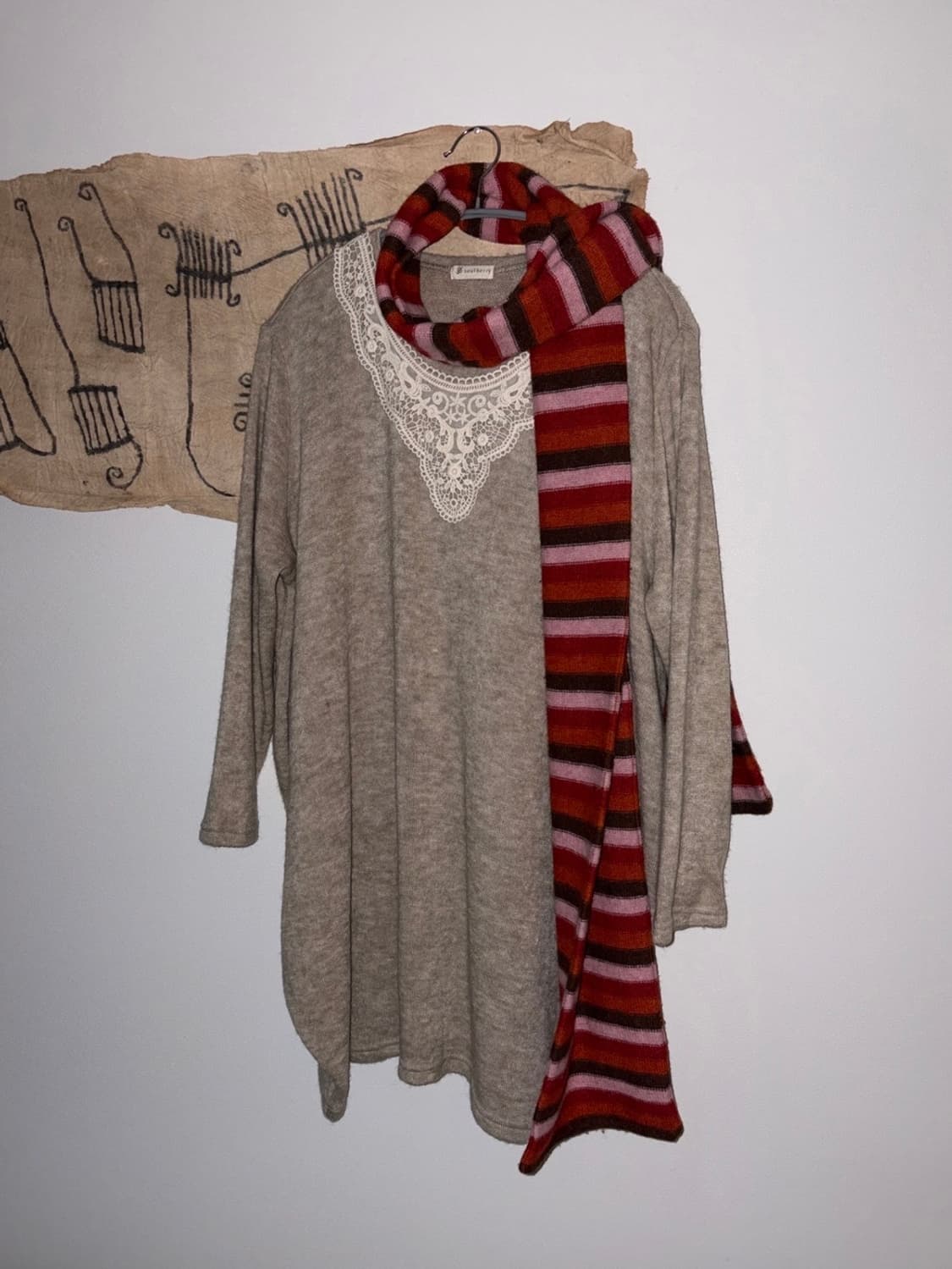 stripe patterned muffler 상품이미지2