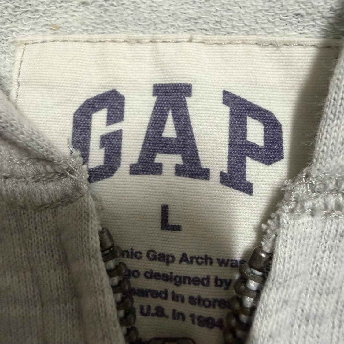 갭 그레이 후드집업 L 상품이미지3