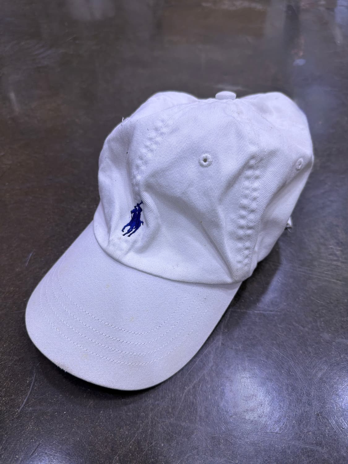 폴로 랄프로렌 포니 자수 가죽 벨트 캐쥬얼 볼캡 화이트 상품이미지1