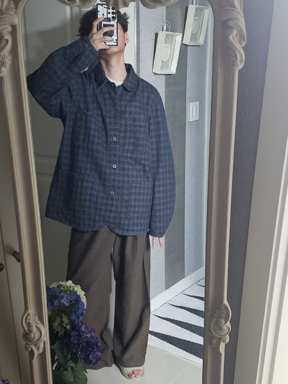 25SS RRL 플래드 자카드 데님 커버올 자켓 상품이미지5