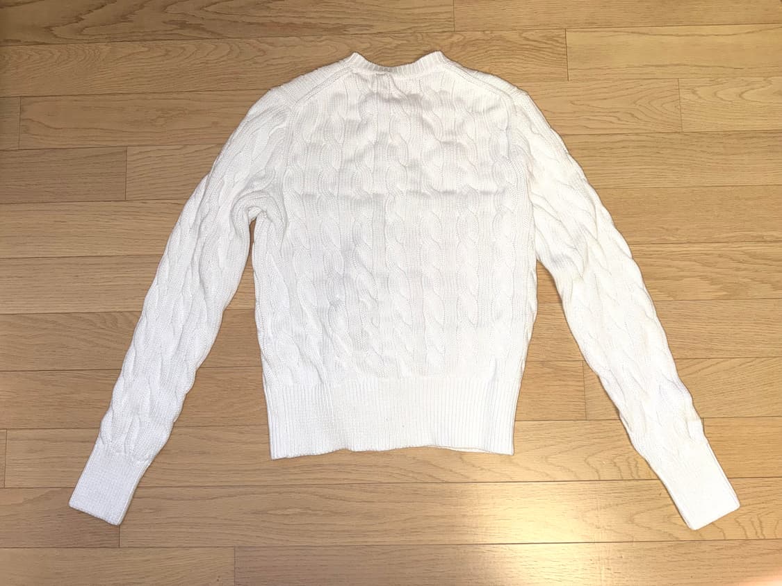 폴로 랄프로렌 여성 케이블 니트 코튼 크루넥 가디건 S / 화이트 상품이미지2