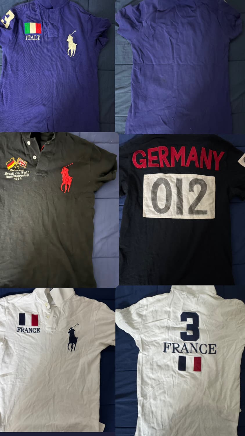 폴로 카라 반팔티 세트(이테리,독일,프랑스) 상품이미지1