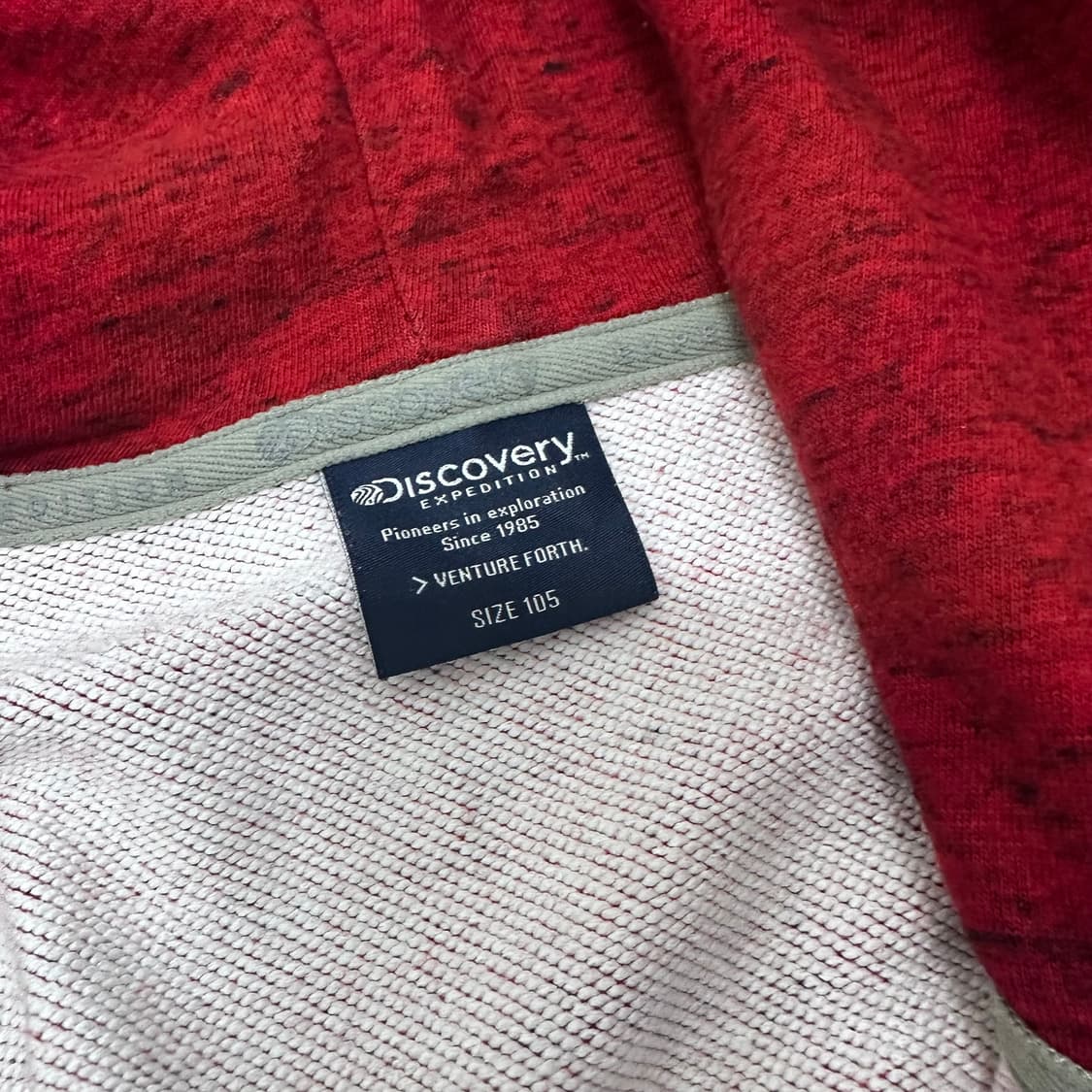 디스커버리 반집업 후드티셔츠 레드 105(XL) 상품이미지4