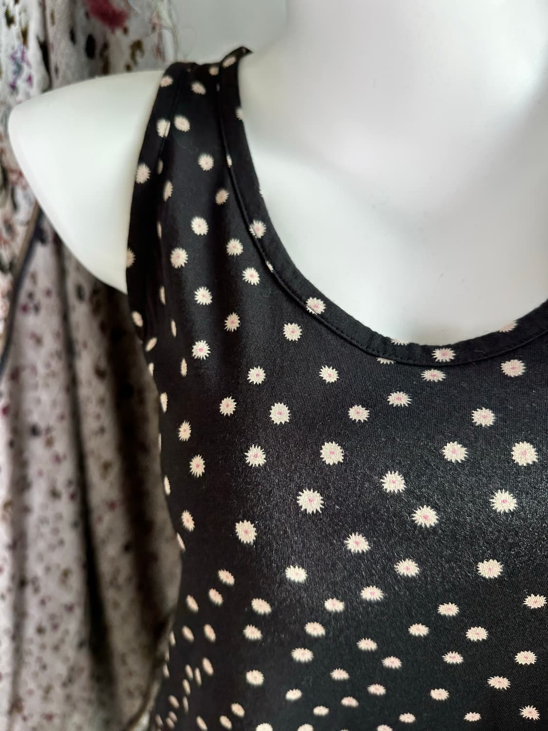 블랙 도트 슬리브리스 원피스 상품이미지6