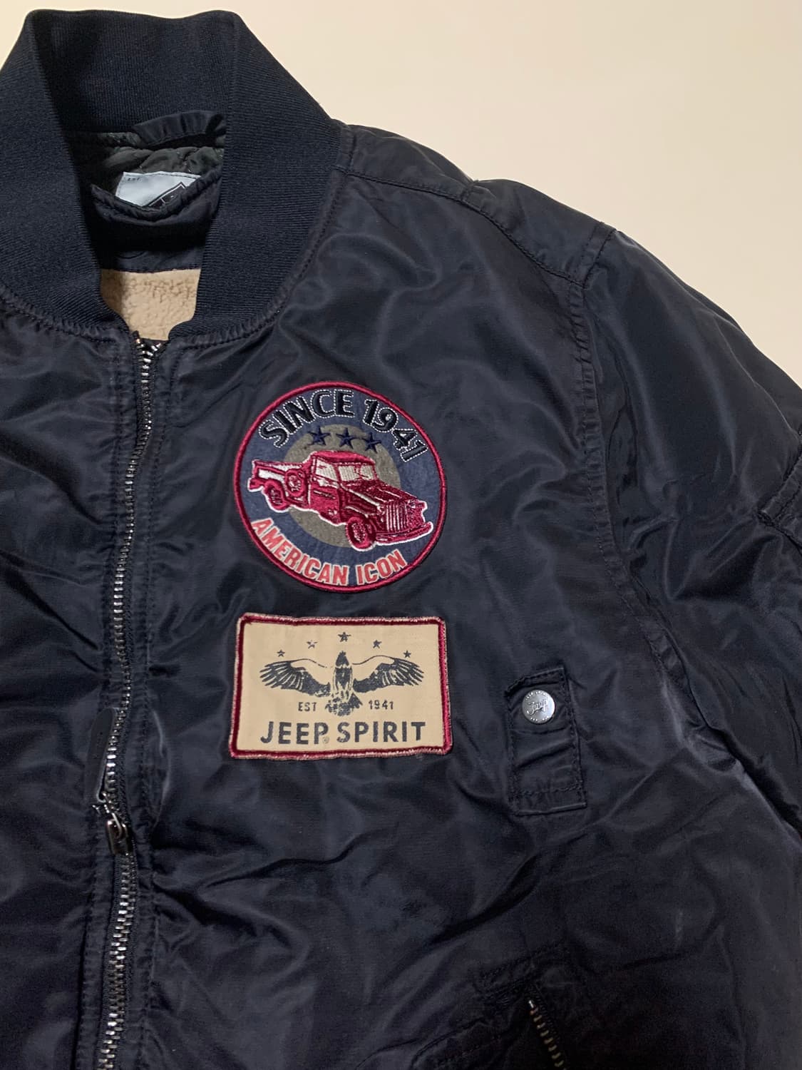 [L] JEEP 지프 정품 빅로고 블랙 봄버 자켓 상품이미지2