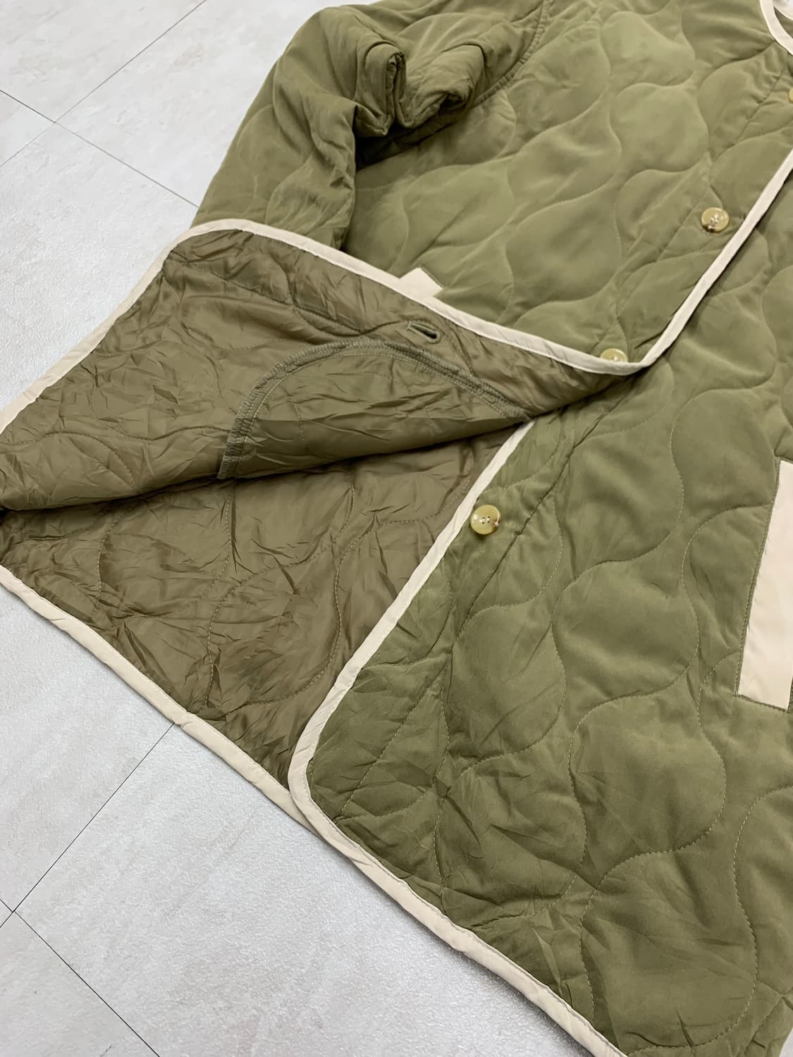 빈티지 카키 퀄팅 자켓 #19 상품이미지5