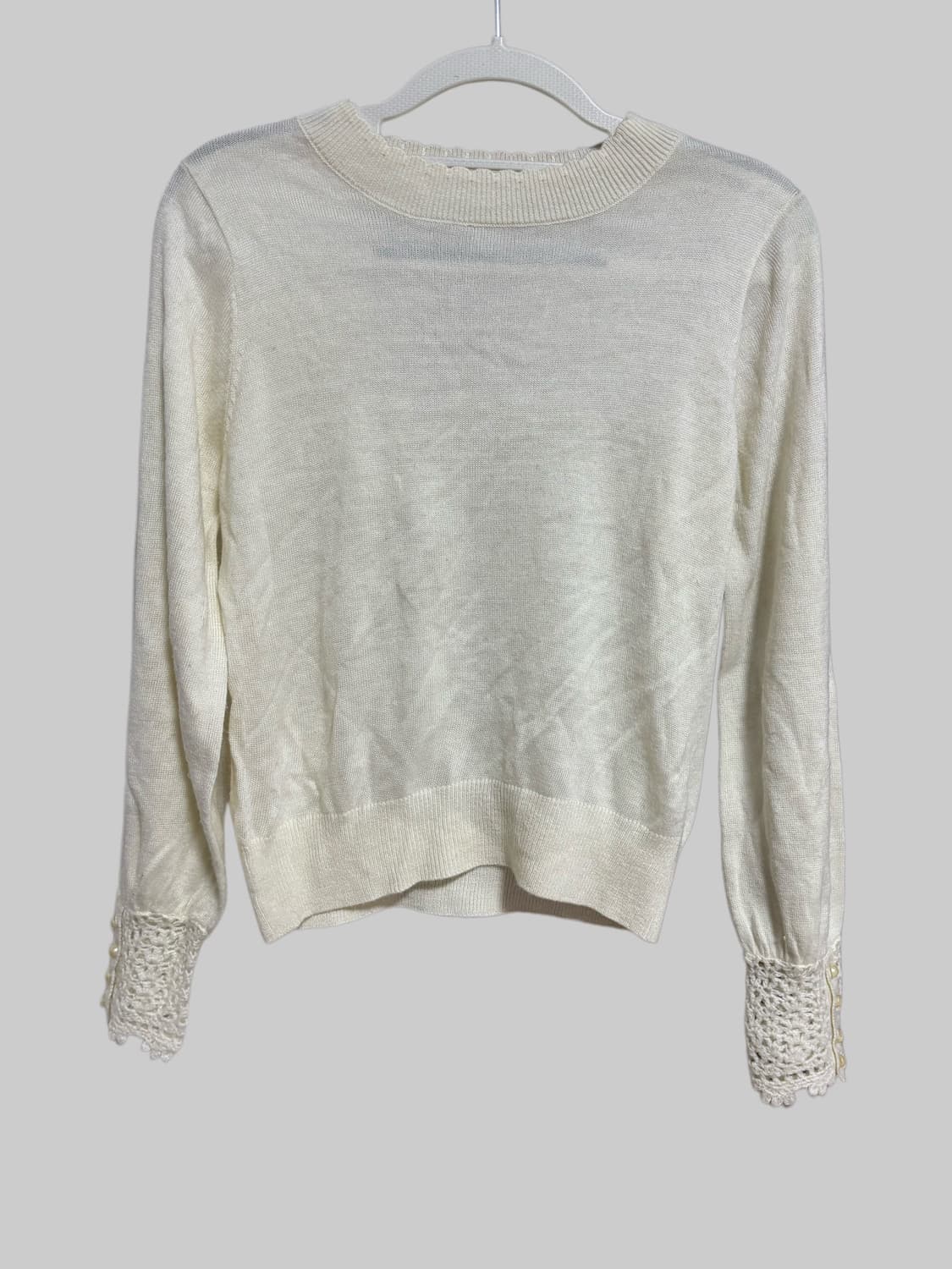 빈티지 어스뮤직 크로셰 진주 니트 상품이미지1