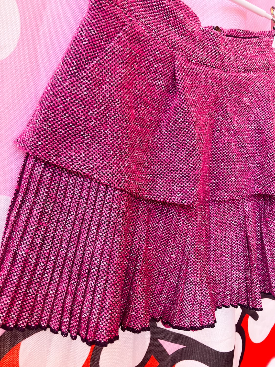 jpn 핫핑크 은사 플리츠 스커트 팬츠 상품이미지4