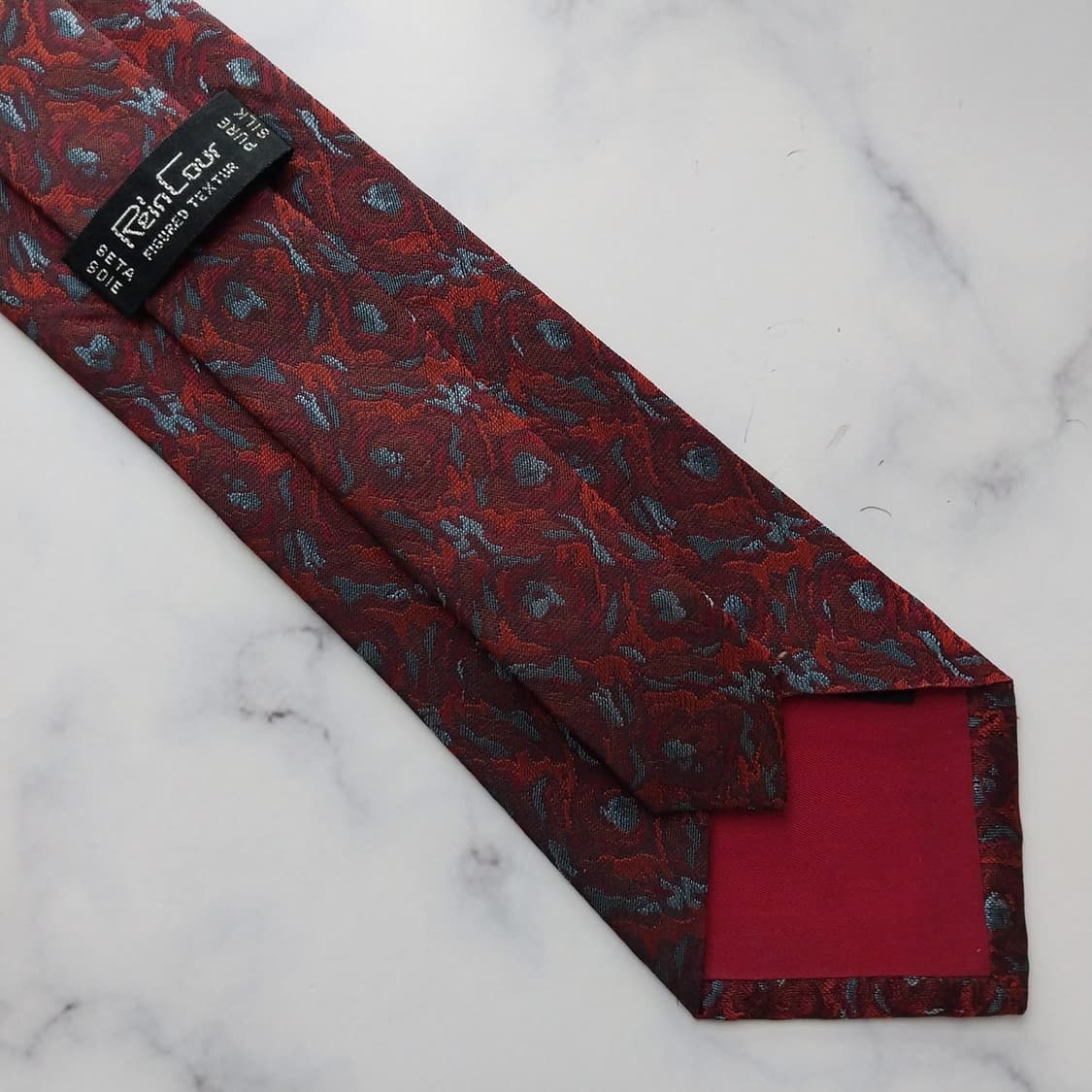 레인쿠스 실크 와인 자카드 패턴 넥타이 8.6cm A+등급 K1436
 상품이미지9