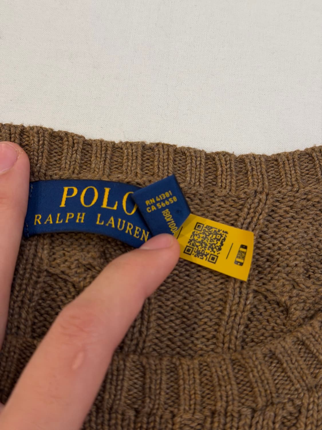 폴로 랄프로렌 꽈배기 케이블 니트 된장 브라운 상품이미지3