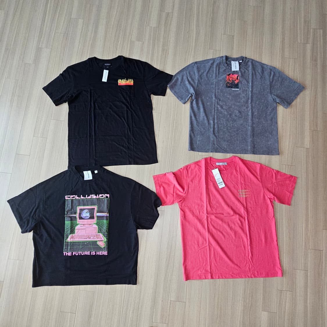 새제품) 남자 반팔 티셔츠 4장 일괄 XL XXL 2XL 110 105 상품이미지2