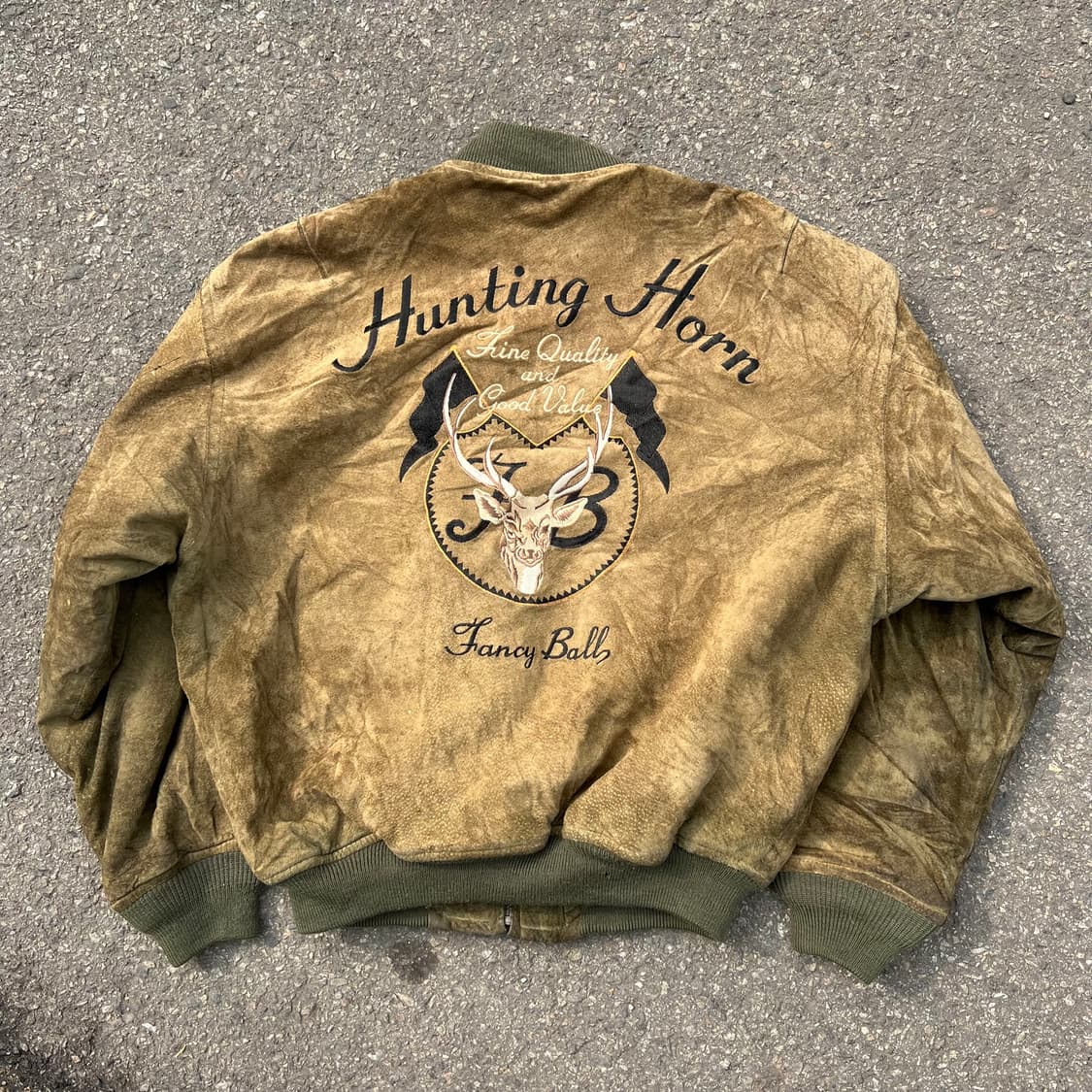 90‘s Fancy Ball 피그 스웨이드 레더 봄버 자켓 상품이미지1