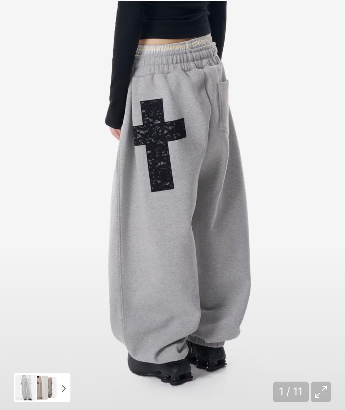 Laced CROS2 Patch Sweatpants (Gray) 아캄 상품이미지1