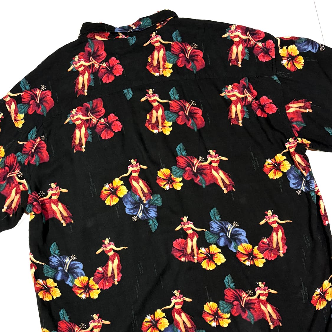 Knights Bridge 블랙 플라워걸 하와이안 셔츠 2XL 상품이미지6