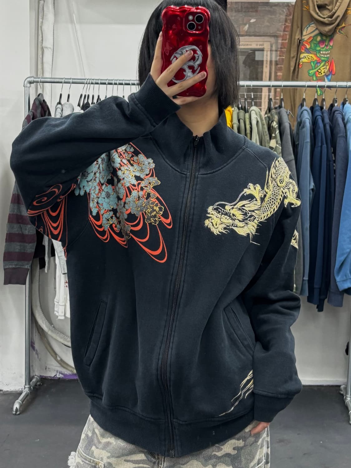 카라쿠리 타마시 오리엔탈 드래곤 투웨이 집업 상품이미지5