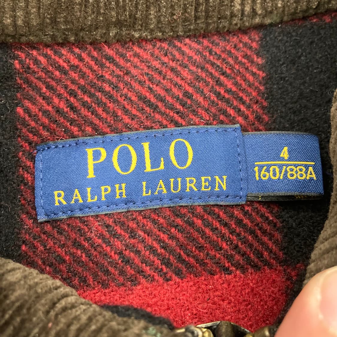 폴로랄프로렌 타탄 체크 카키 퀼팅 숏 자켓 상품이미지6