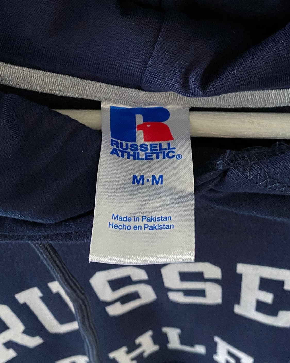 러셀 로고 네이비 후드티 상품이미지4