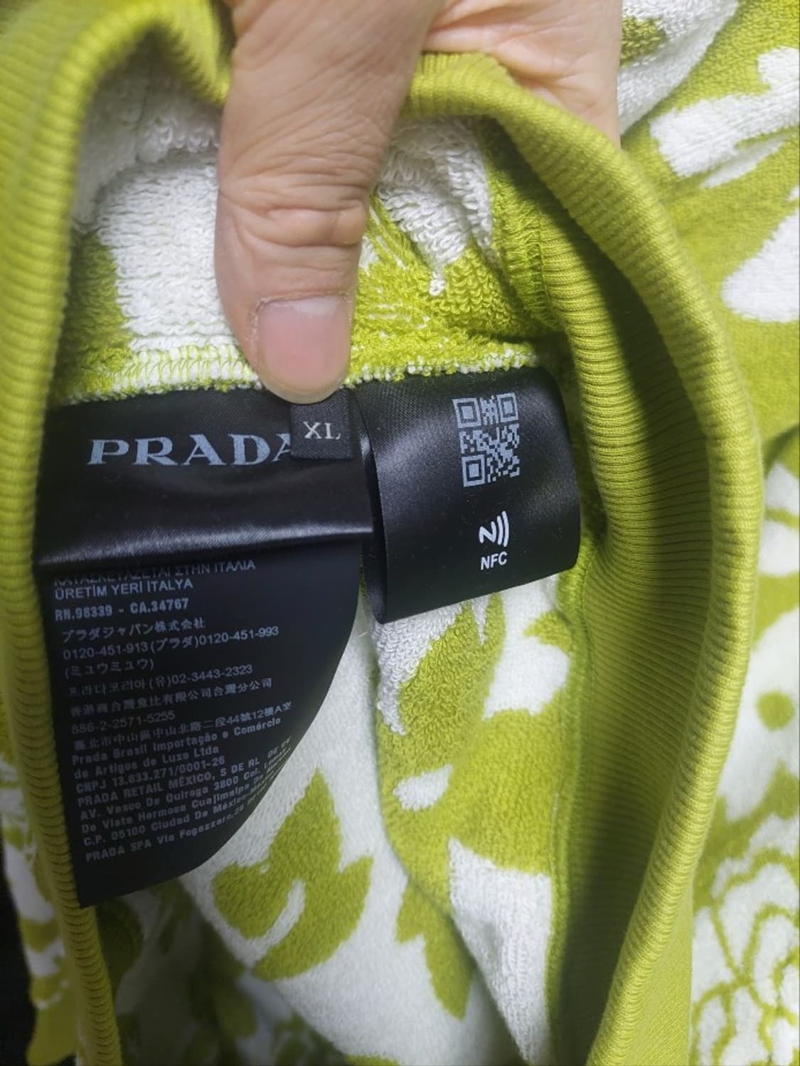 프라다 테리 후드 도톰원단 오버핏 xl 상품이미지9