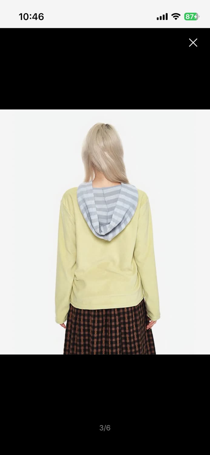 유쓰배쓰 Hooded Henley Tee _lime 상품이미지2