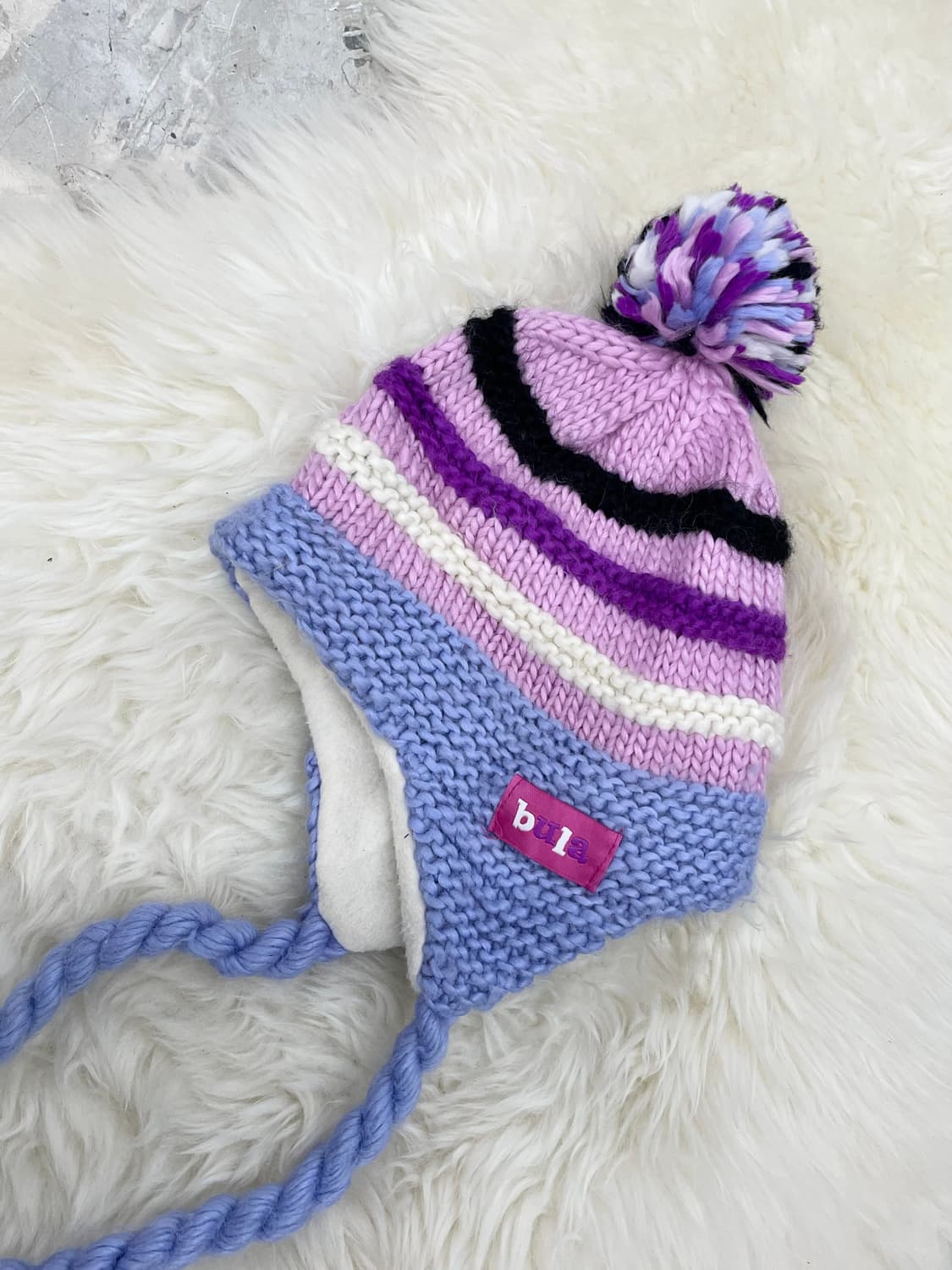 스트라이프 캔디 이어플랩 방울 비니 상품이미지4