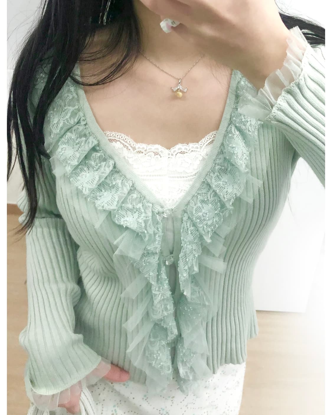  에메랄드 클리어 가디건 상품이미지10