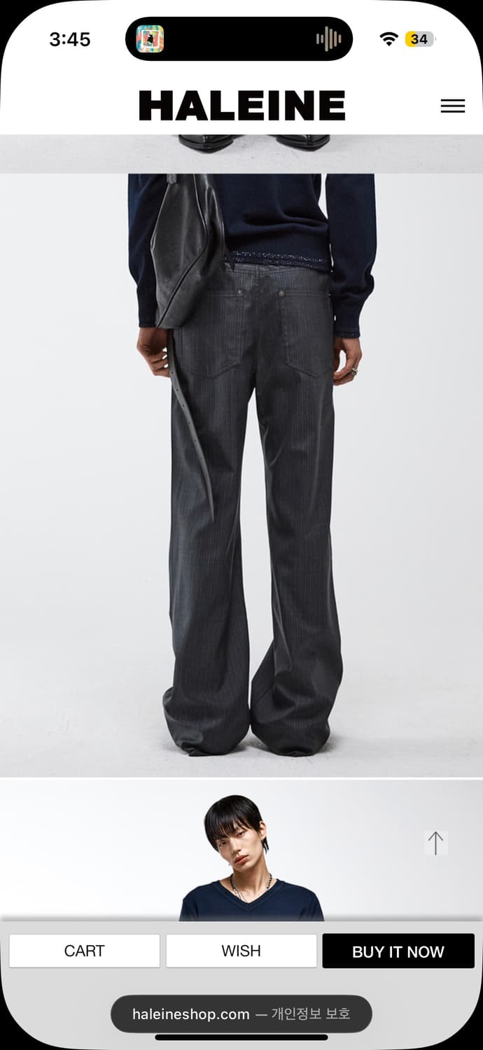 알렌느 핀스트라이프 부츠컷 슬랙스 그레이 2 상품이미지3