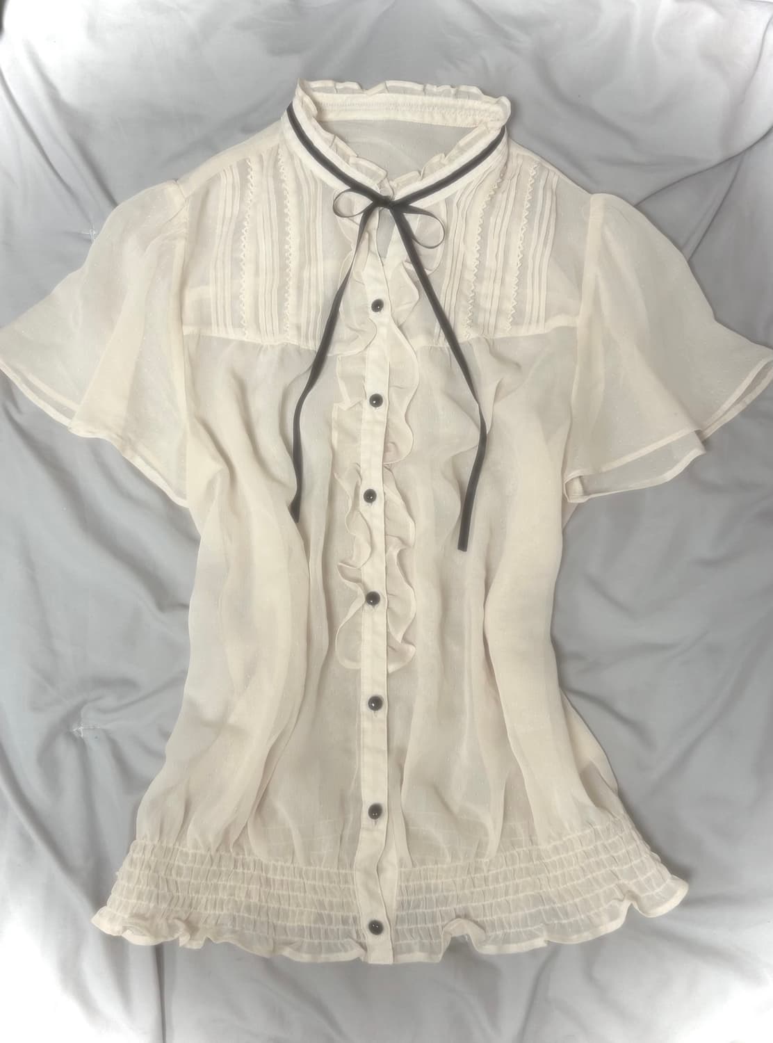 빈티지 양산형 페어리 시스루 블라우스 사와코깔 양지뢰 사토미깔 stc 상품이미지1