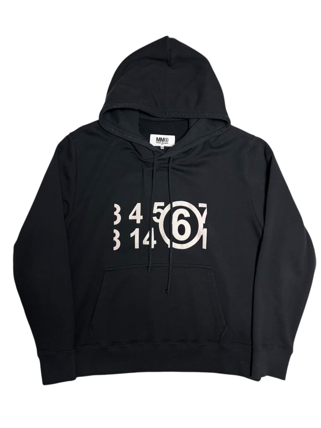 [정품] MM6 메종 마르지엘라 서클 6 로고 블랙 후드티 S 상품이미지1