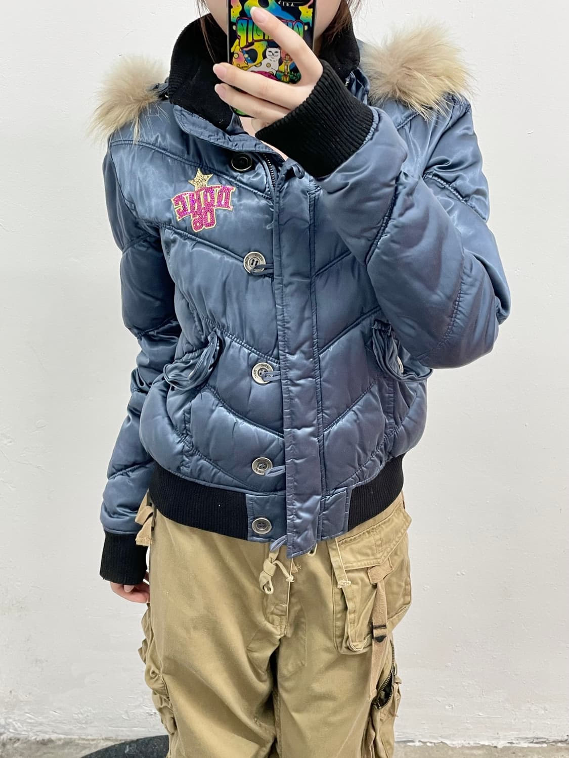 DOHC y2k 새틴 퀼팅 패딩 상품이미지5