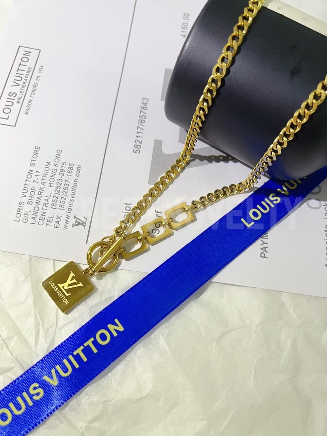 LV 골드 체인 목걸이 골드 풀박스 상품이미지6
