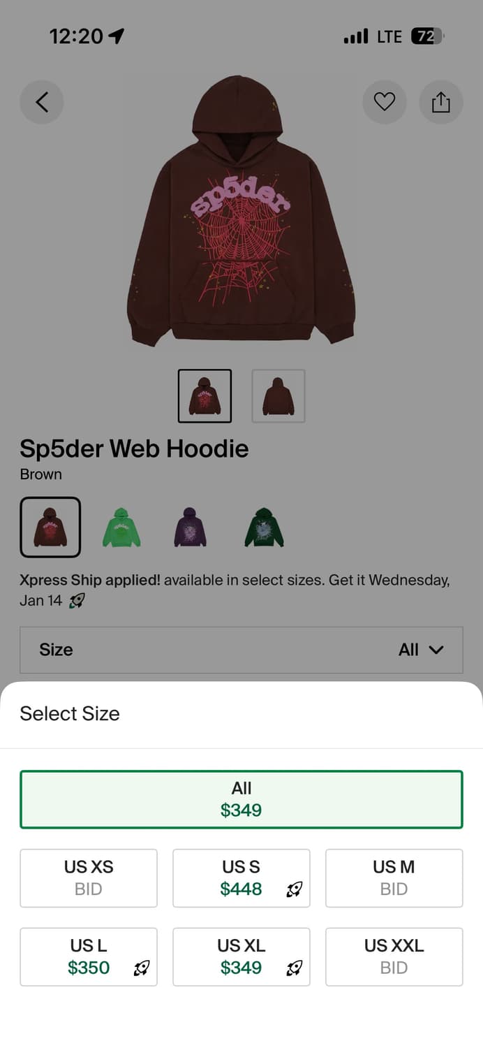 Sp5der Web Hoodie Brown 상품이미지4