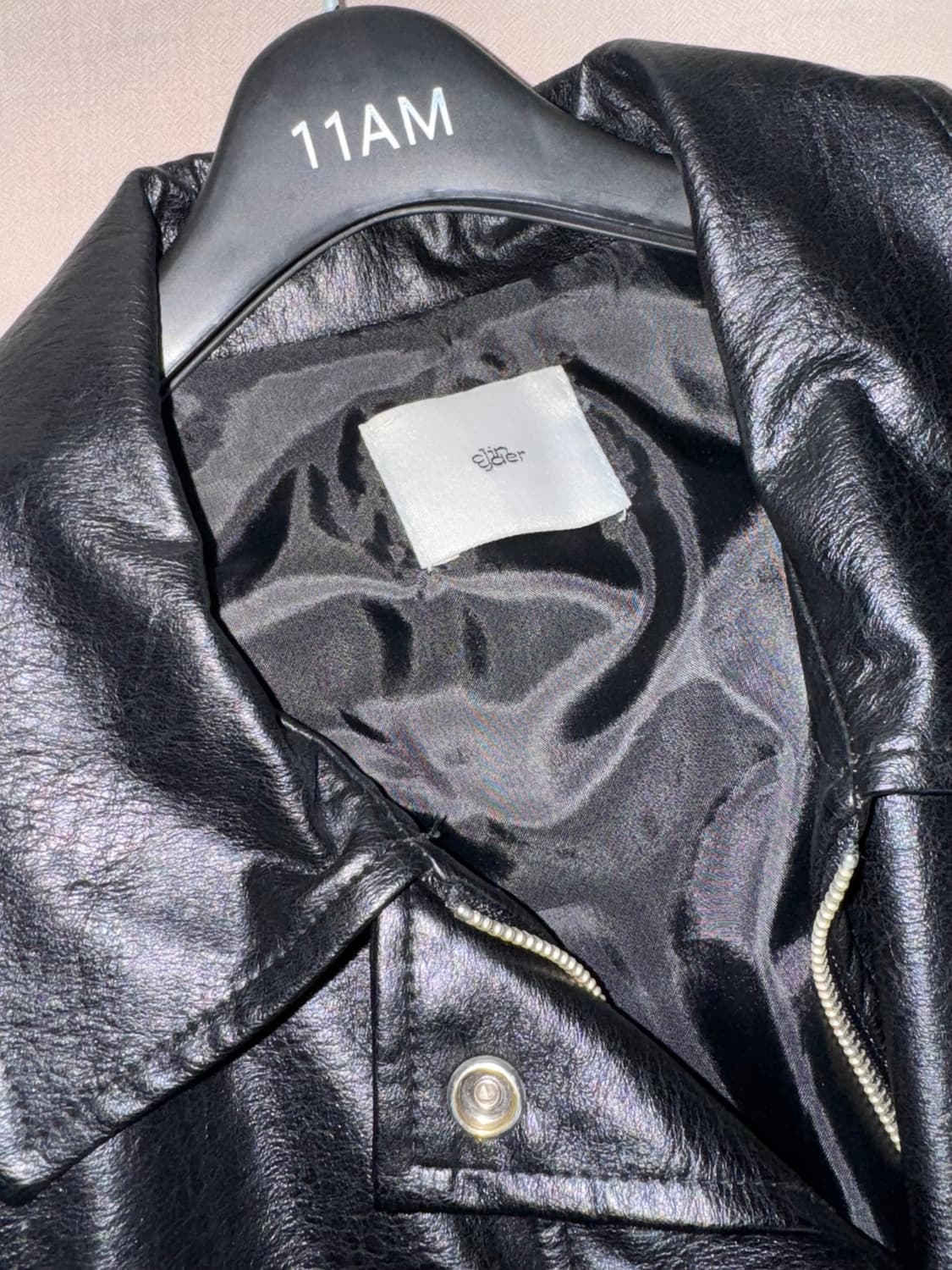 블랙 레더 자켓 상품이미지2