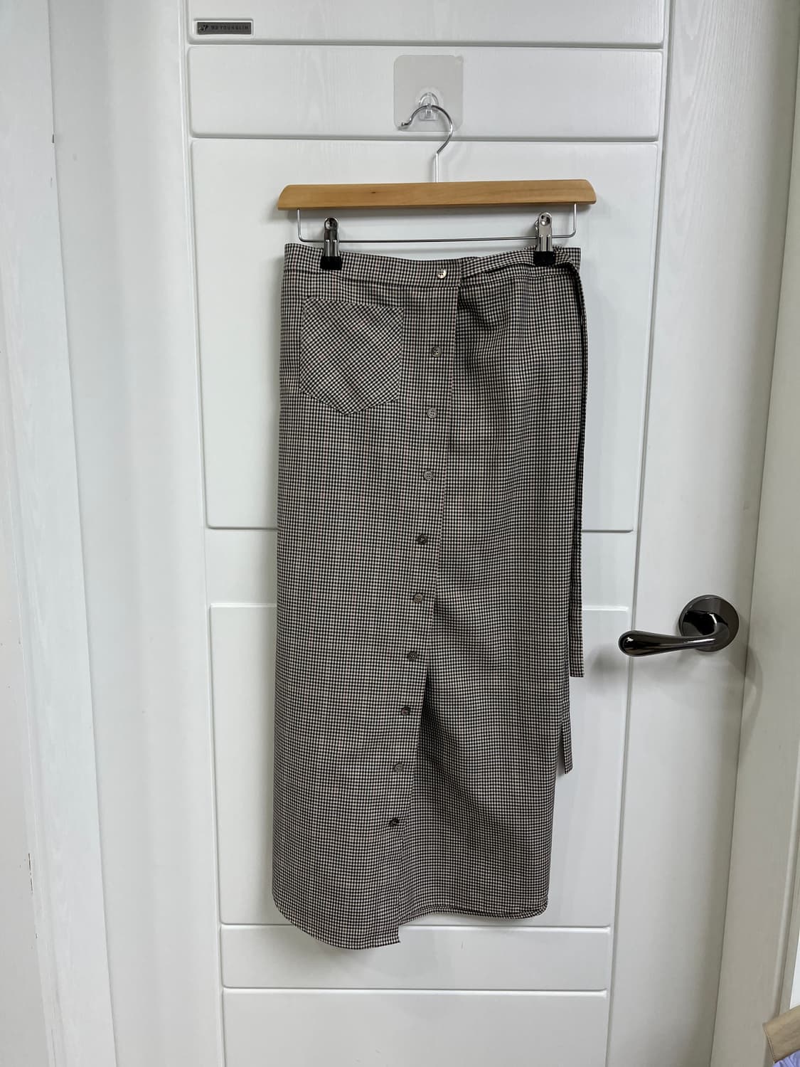 렉토 recto Check Wrapped Skirt 베이지 상품이미지1