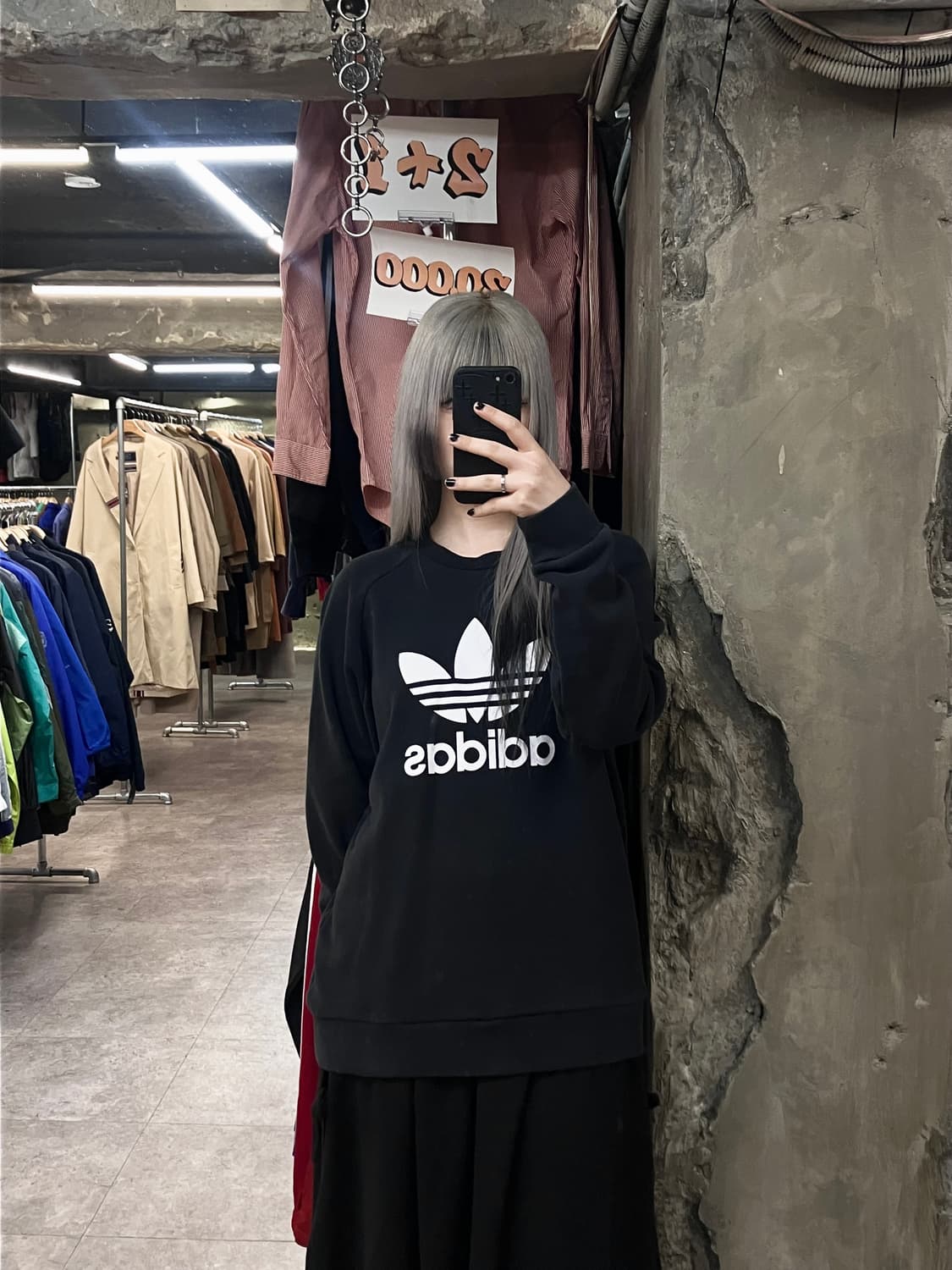 아디다스 로고 맨투맨 블랙 L  #csz3294 상품이미지2