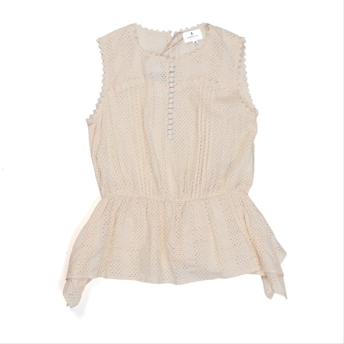 랑방 Lanvin Eyelet Lace Sleeveless Blouse 상품이미지1