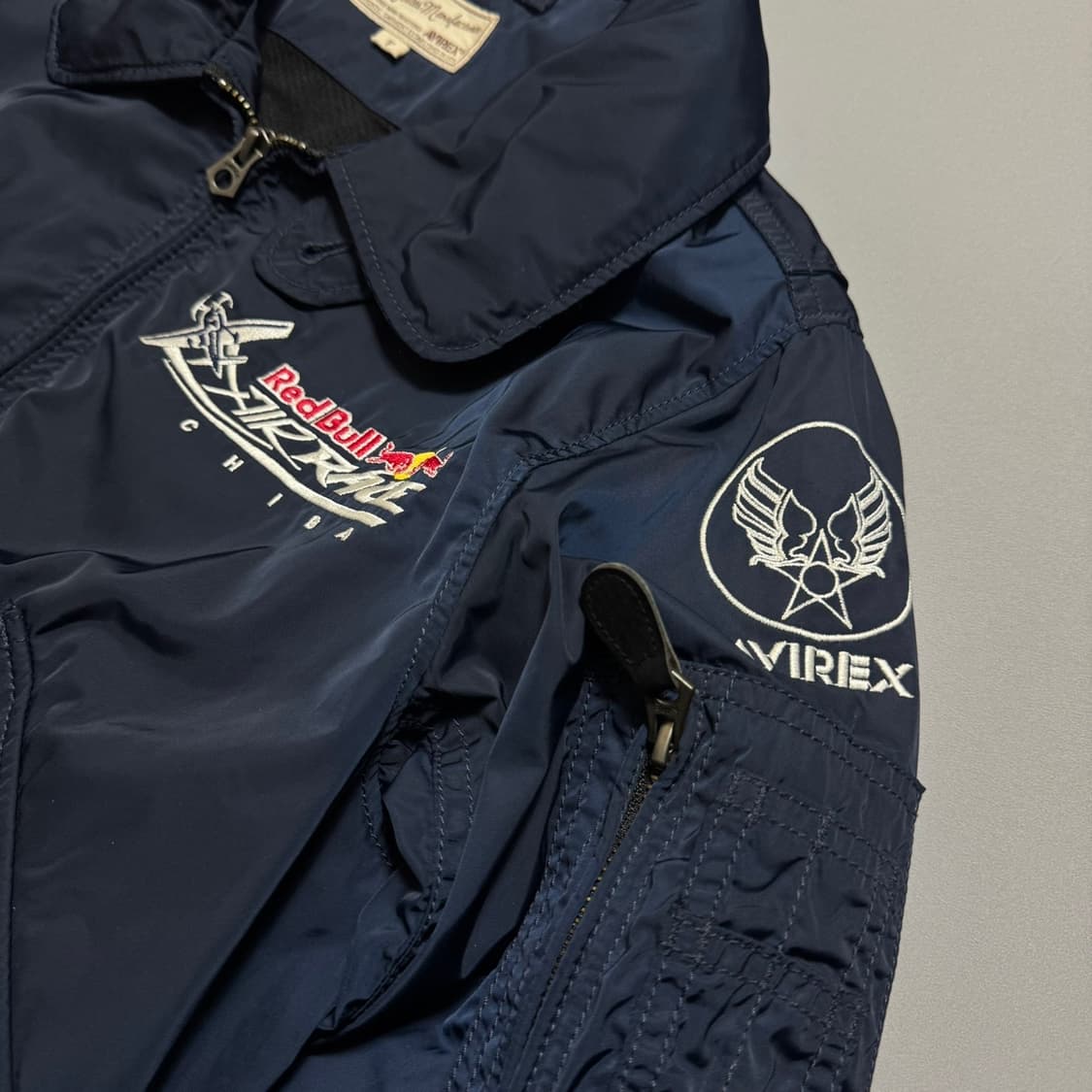 아비렉스 네이비 2017 레드불 레이스쇼 투웨이 칼라넥 플라이트 자켓 상품이미지6