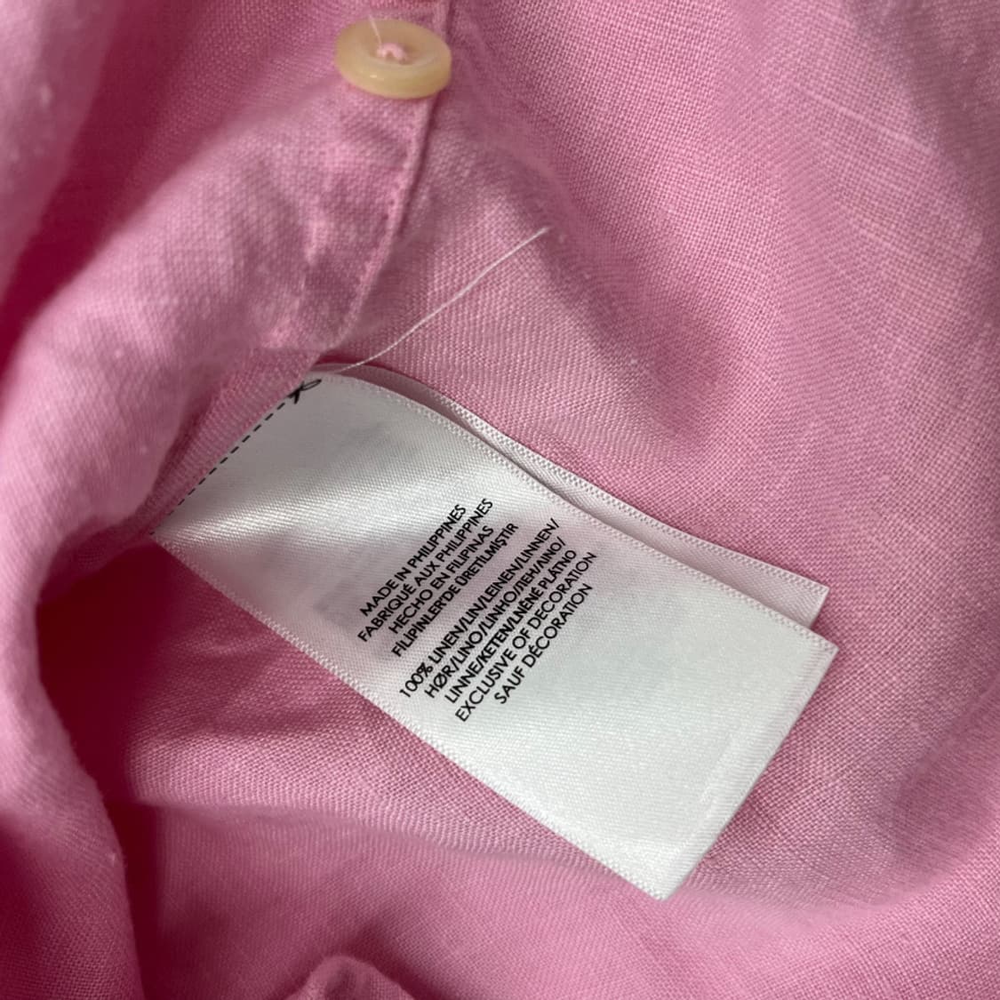 폴로 랄프로렌 화이트포니 딸기우유맛 린넨 셔츠 S 상품이미지6