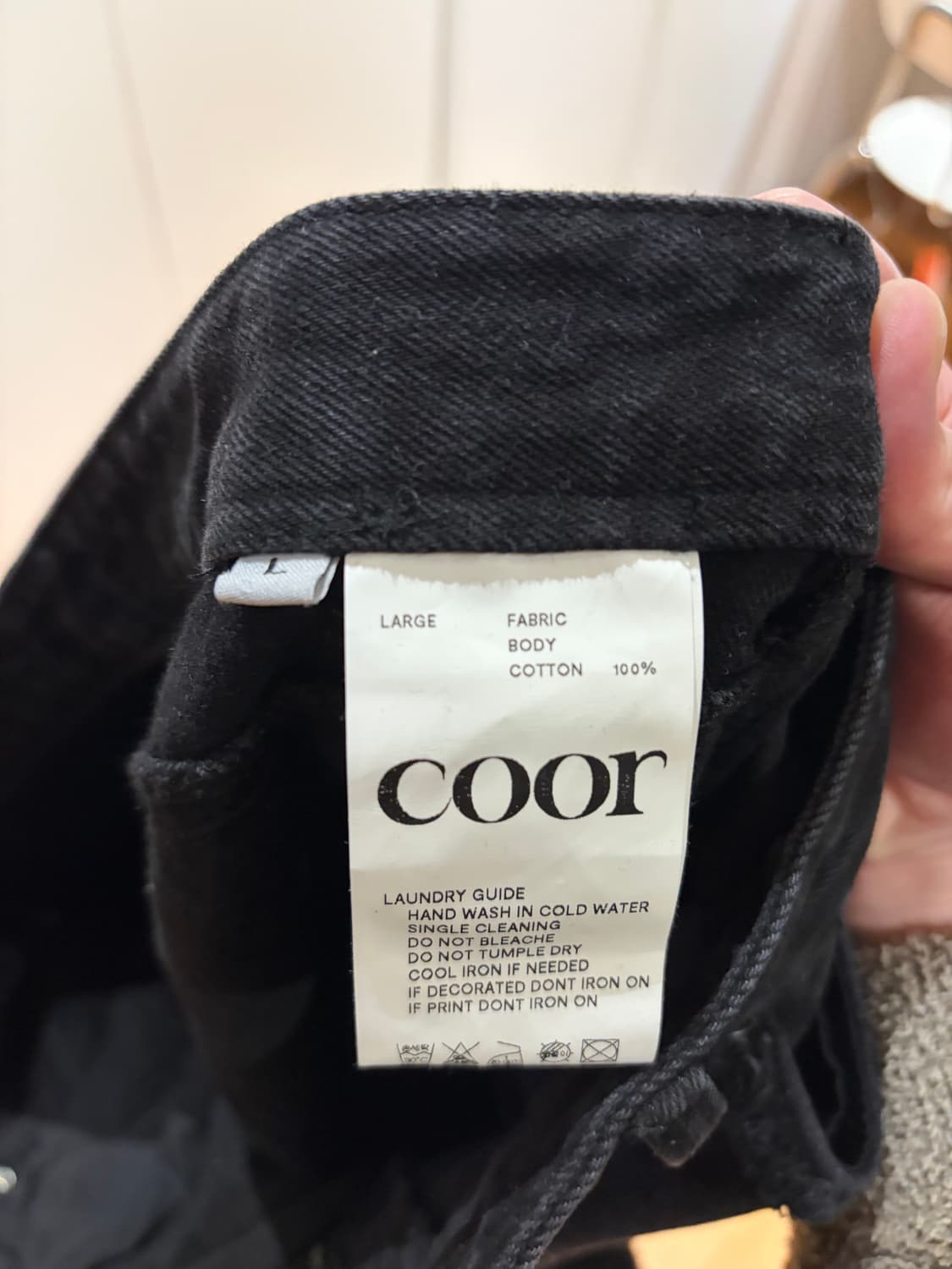 쿠어 컷오프 패널드 데님 블랙 팬츠 L (새상품) 상품이미지3