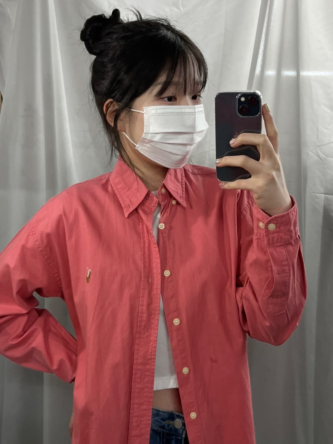 폴로 랄프로렌 인디언 핑크 셔츠 M 상품이미지2